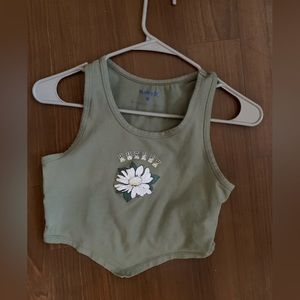 Hurley Green Floral Cropped Tank | Size S